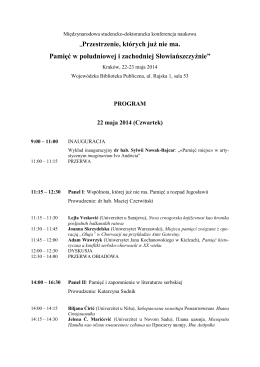 Program konferencji - pdf - Uniwersytet Jagielloński