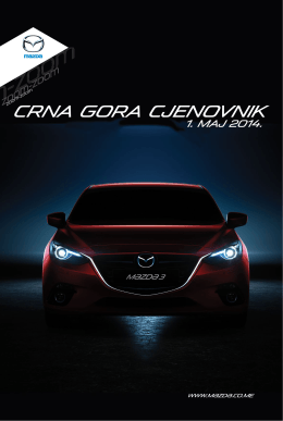 Cjenovnik - Mazda Crna Gora