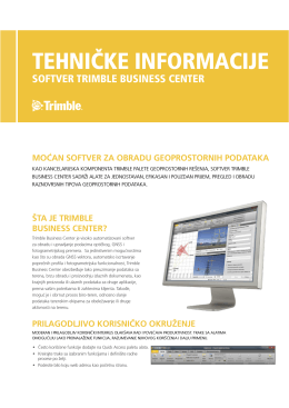 Trimble Business Center tehničke informacije