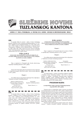 Službene novine Tuzlanskog kantona broj 4