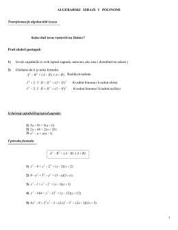 3 .ALGEBARSKI IZRAZI I POLINOMI-formule