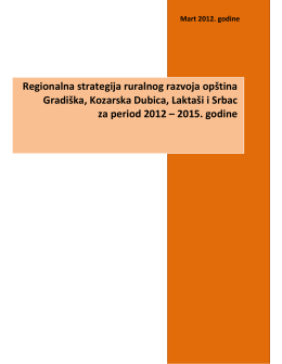 Nacrt regionalne strategije ruralnog razvoja opština Gradiška
