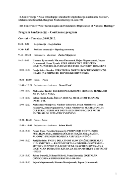 Program konferencije – Conference program