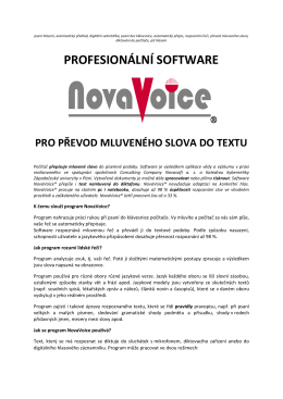 NovaVoice podrobně - Consulting Company Novasoft