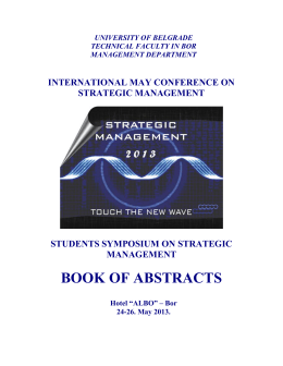 BOOK OF ABSTRACTS - Serbian Journal of Management