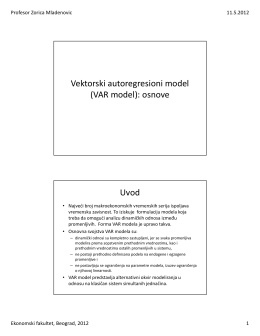 Vektorski autoregresioni model (VAR model): osnove Uvod