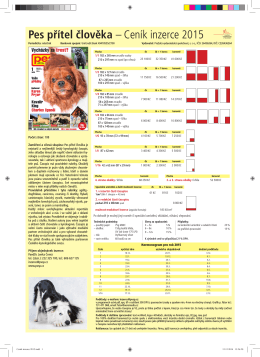 Pes přítel člověka – Ceník inzerce 2015