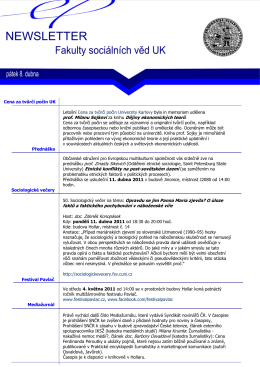 newsletter 8. 4. 2011 - Fakulta sociálních věd