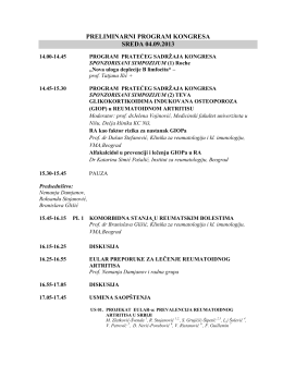 preliminarni program kongresa sreda 04.09.2013