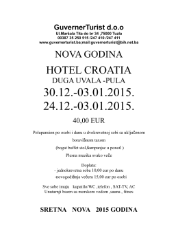 HOTEL CROATIA - Guverner Turist