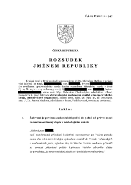 Rozsudek Krajského soudu v Brně ze dne 16