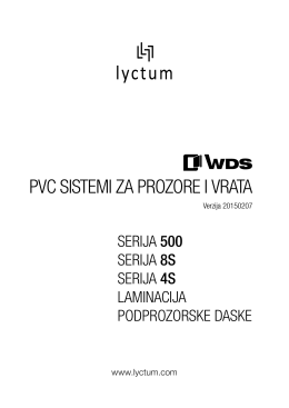 Cenovnik WDS PVC sistema za prozore i vrata