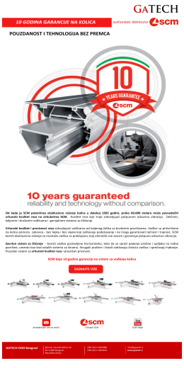 SCM daje 10 godina garancije na sistem za vođenje kolica