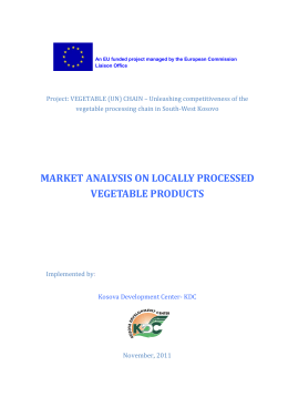 market analysis on locally processed vegetable products