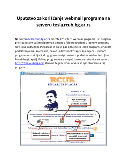 Uputstvo za korišćenje webmail programa na serveru tesla.rcub.bg