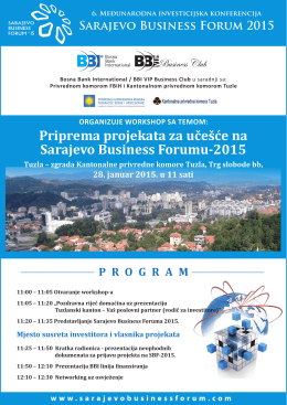 Priprema projekata za učešće na Sarajevo Business Forumu-2015