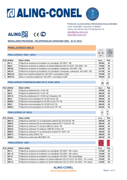 Aling-Conel modularni program, cenovnik