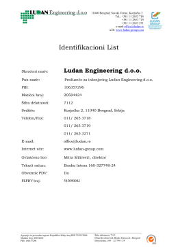 Identifikacioni List - Ludan Engineering doo
