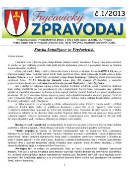 Fryčovický zpravodaj č.1 2013