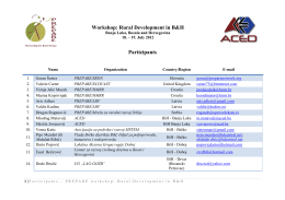 Workshop: Rural Development in B&H Participants
