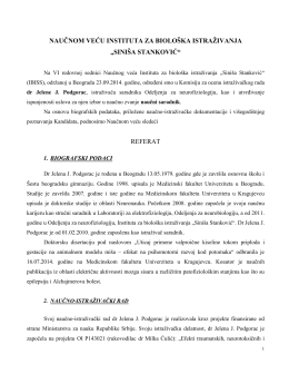 biografski podaci - Institut za Biološka Istraživanja "Siniša Stanković"