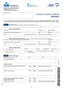 Formulář oznámení pojistné události - bolestné