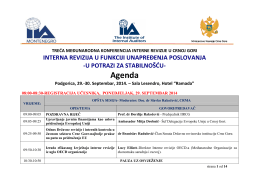 Agenda Podgorica, 29.-30. Septembar, 2014.