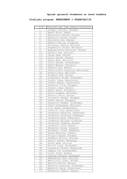 Spisak upisanih studenata