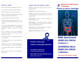 RAK (karcinom) DEBELOG CREVA - Institut za onkologiju Vojvodine
