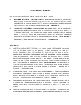 Prilog 5 – Nacrt Ugovora o zalozi akcija