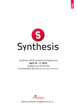 Synthesis 2015 Conference Programme April 16
