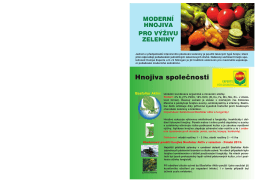 Moderní hnojiva pro výživu zeleniny - compo