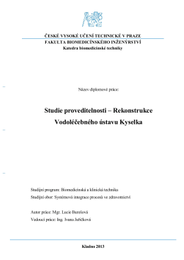 Studie proveditelnosti – Rekonstrukce Vodoléčebného ústavu Kyselka