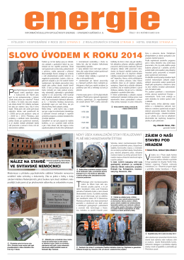 SLOVO ÚVODEM K ROKU 2014 - Energie stavební a báňská