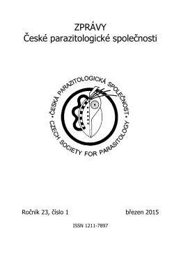 ročník 23, číslo 1, březen 2015 - Česká parazitologická společnost