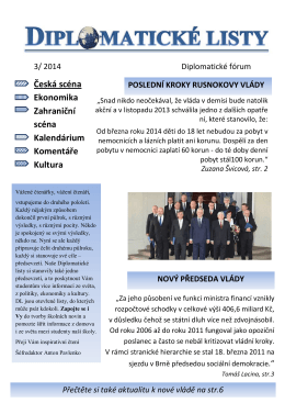 Diplomatické listy 2014/3