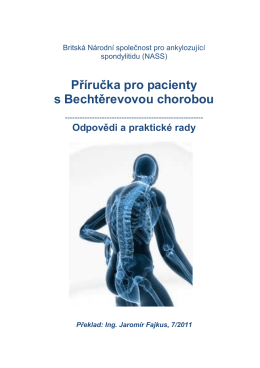 Příručka pro pacienty s Bechtěrevovou chorobou vydaná v roce 2011