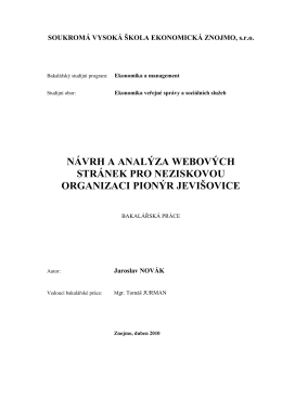 Návrh a analýza webových stránek pro neziskovou