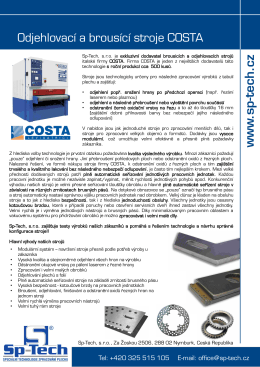 Brousící a ojehlovací stroje COSTA - Sp