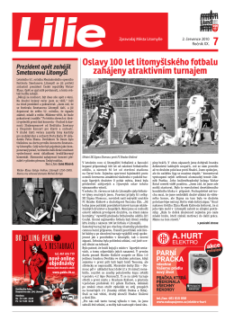 Oslavy 100 let litomyšlského fotbalu zahájeny atraktivním turnajem
