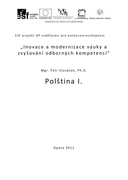 Polština I. - eLearning FVP SU