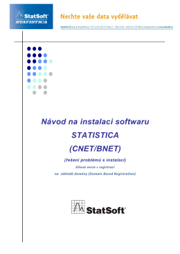 vod na instalaci softwaru STATISTICA(network)