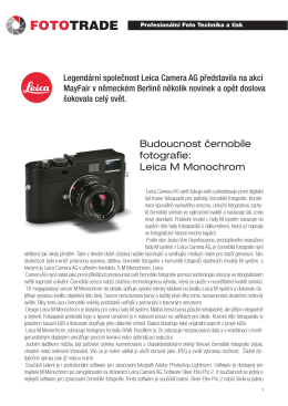 Budoucnost černobíle fotografie: Leica M Monochrom