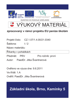 35 Říkanky v pohádkách (PDF) - Základní škola, Brno, Kamínky 5