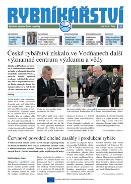 Noviny Rybníkářství 15. číslo - Rybářské sdružení České republiky