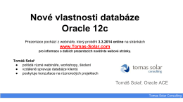 Novinky databáze Oracle 12c