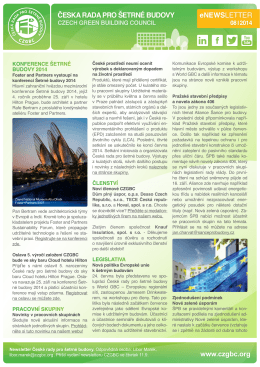 eNewsletter 8/2014 - Česká rada pro šetrné budovy