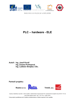 PLC – hardware – ELE - Střední průmyslová škola Zlín