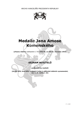 Medaile Jana Amose Komenského