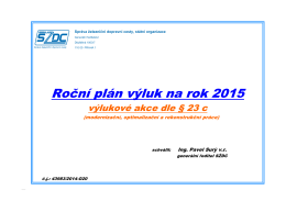 Roční plán výluk na rok 2015
